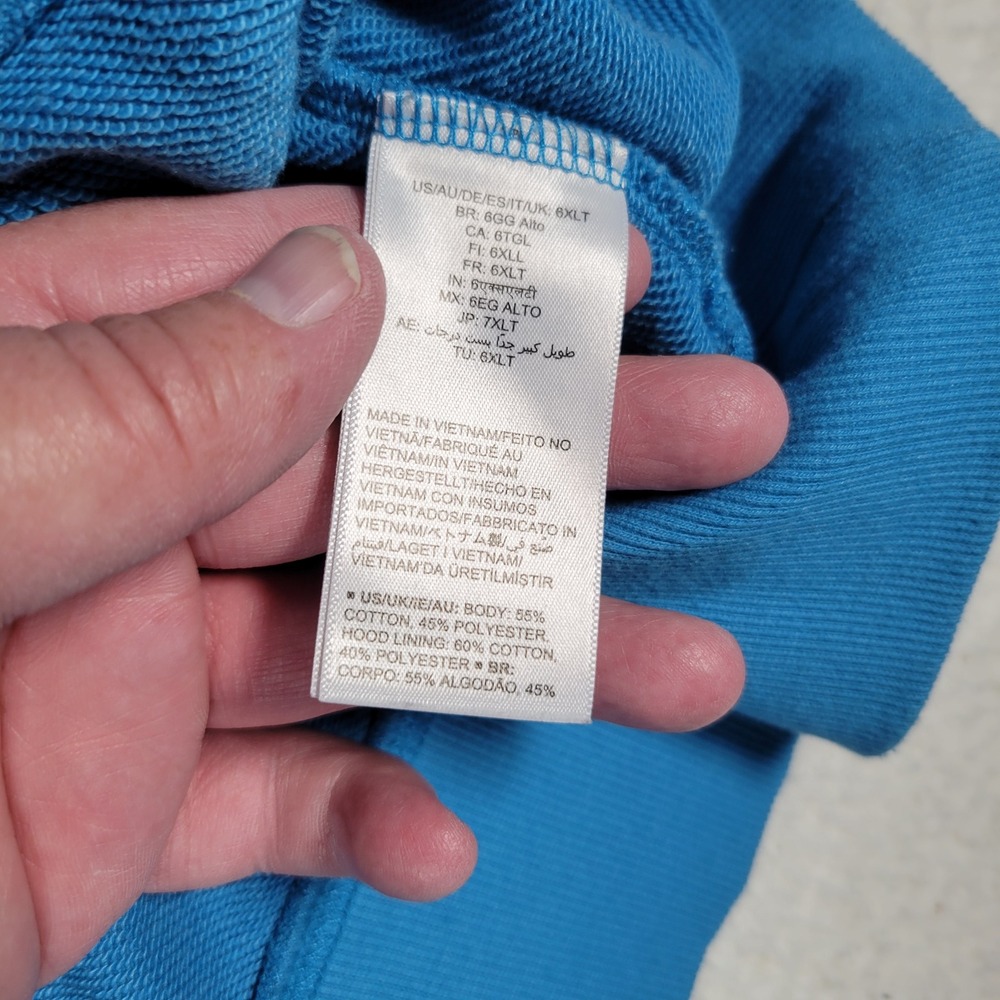 Amazon Essentials Zip Hoodie Mens 6XLT Blue French Terry Big Tall Long Sleeve - Picture 8 of 16